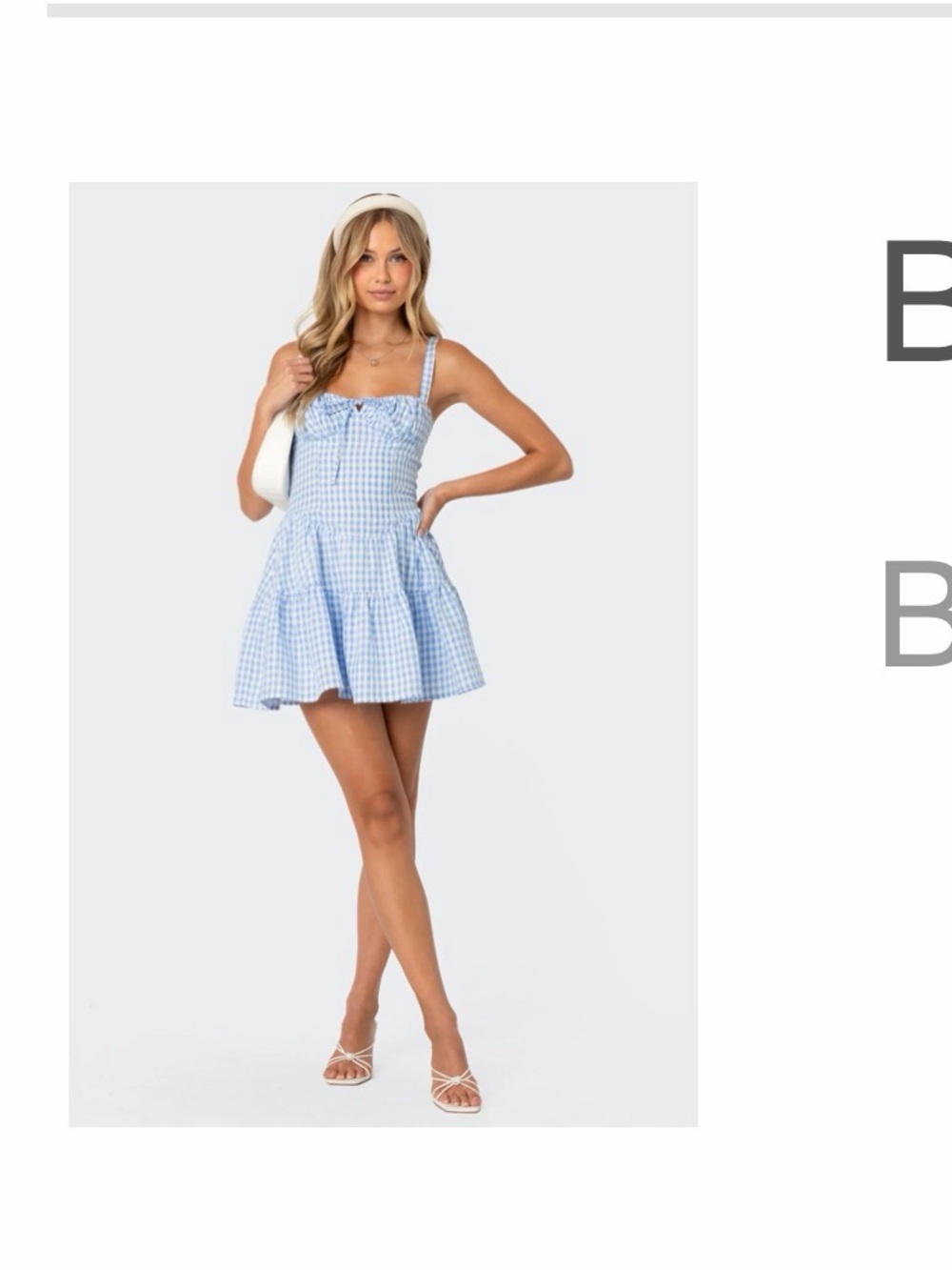 Edikted Blue Gingham Mini Dress